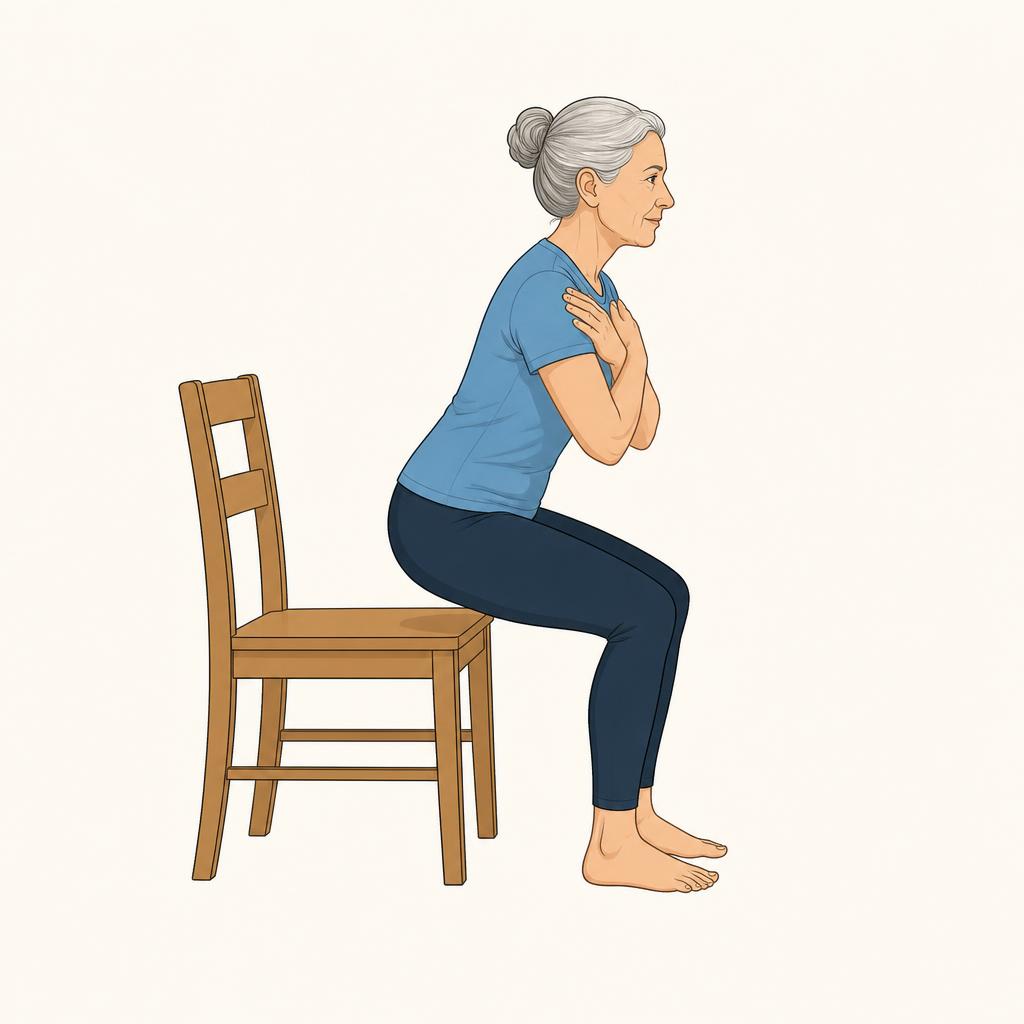 Illustration av övningen Uppresning från stol