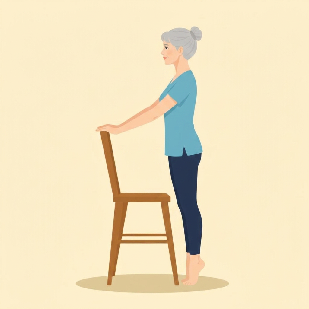 Illustration av övningen Tåhävning